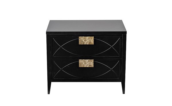 Тумбочка прикроватная черная Garda Decor 98BP-GD02TUMB-CHERN