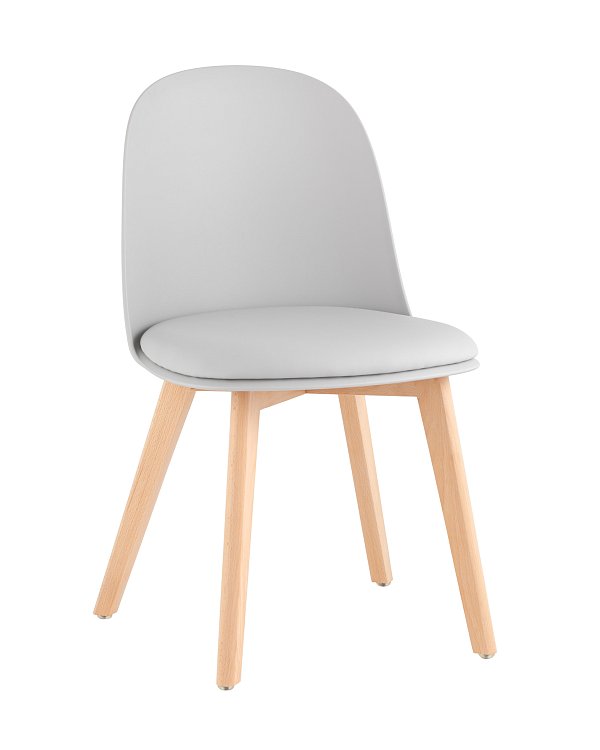 Стул Fog с подушкой светло-серый деревянные ножки Stool Group