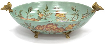 Блюдо овальное с бабочками Glasar 31G2427/HD010C/HLG2037
