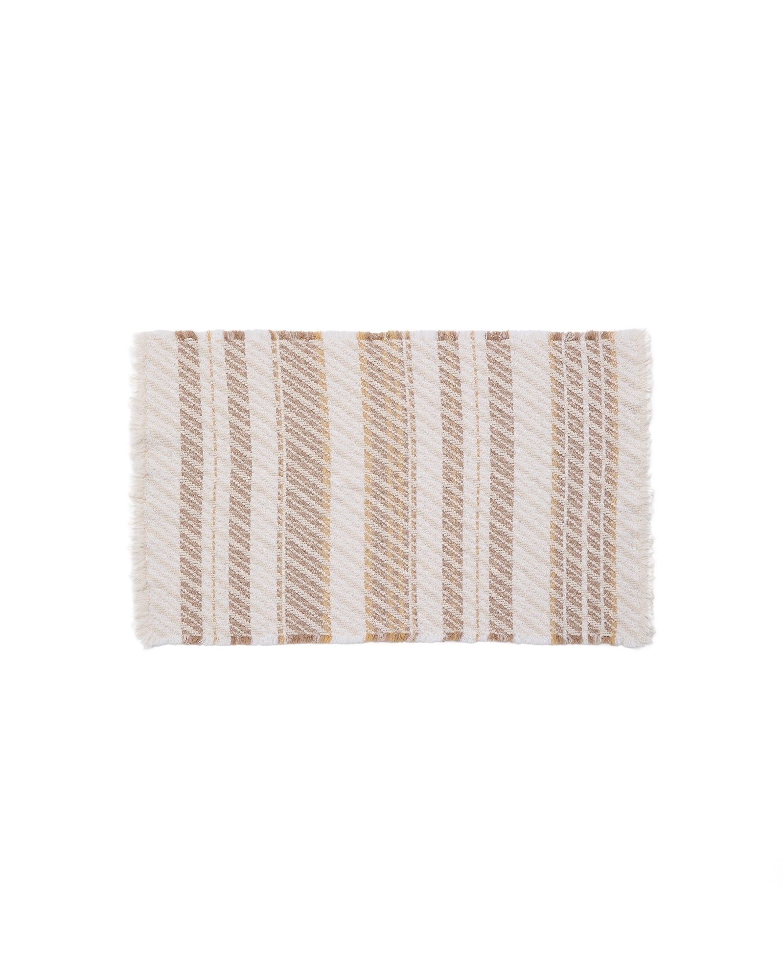 Коврик для ванной Milda из 100% хлопка белого и бежевого цвета с бахромой 50 x 70 см La Forma (ex Julia Grup)