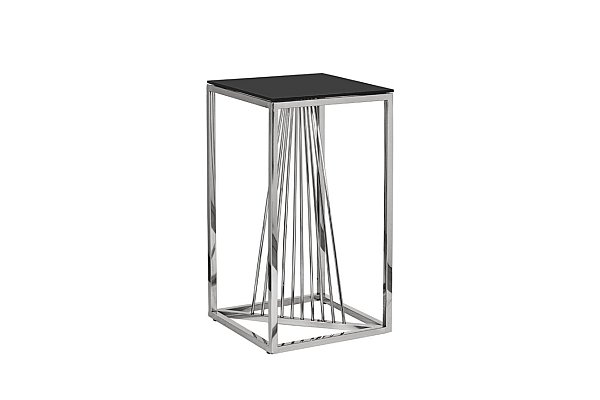 Столик журнальный высокий черное стекло/серебро Garda Decor 13RXET8082L-SILVER