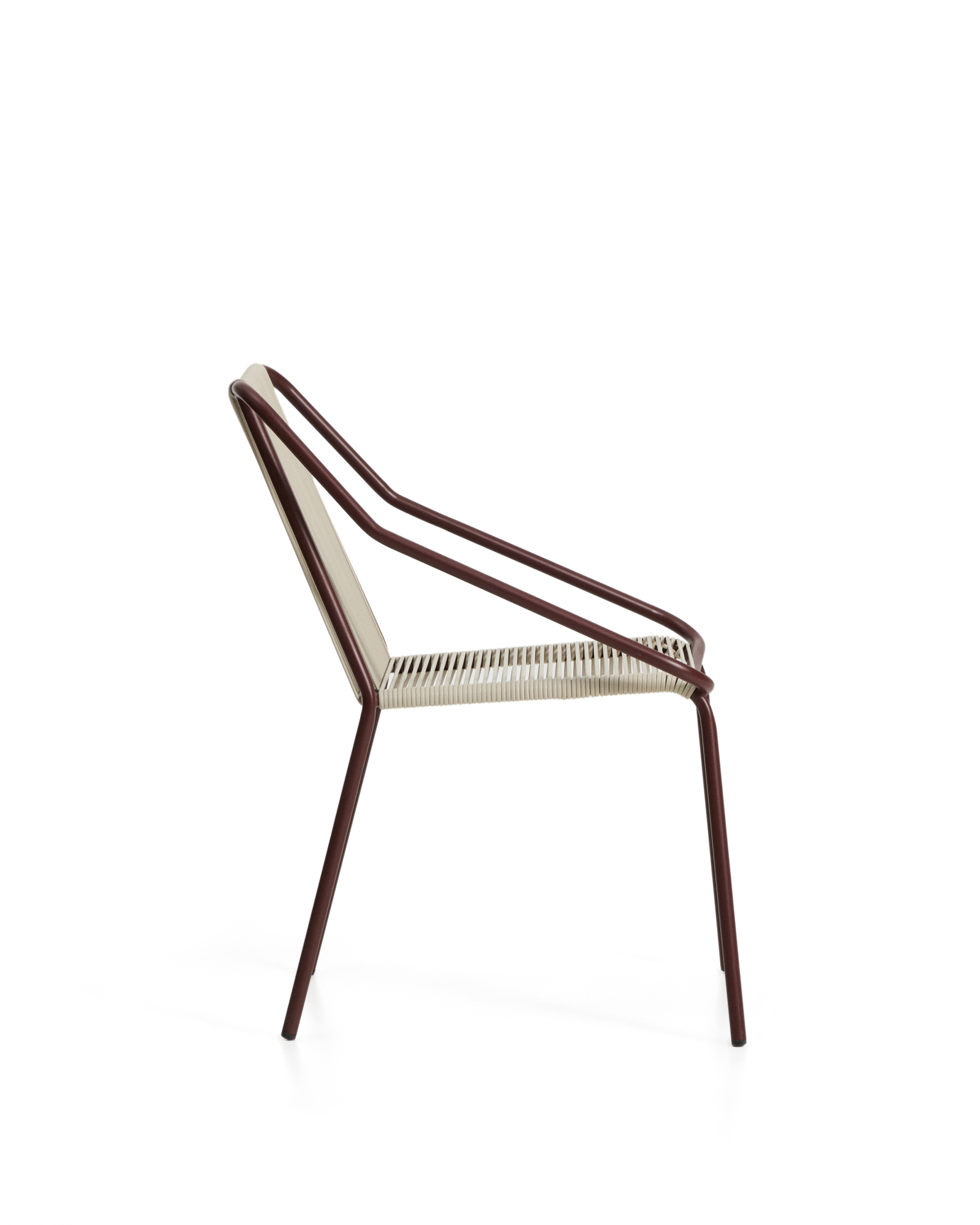 Уличный стул Zivia из веревки цвета экрю и стали бордового цвета La Forma 482367