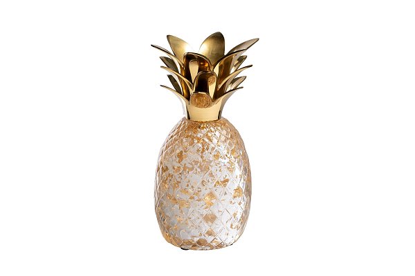 Статуэтка "Ананас" прозрачная с золотым декором Garda Decor 55RD4886L