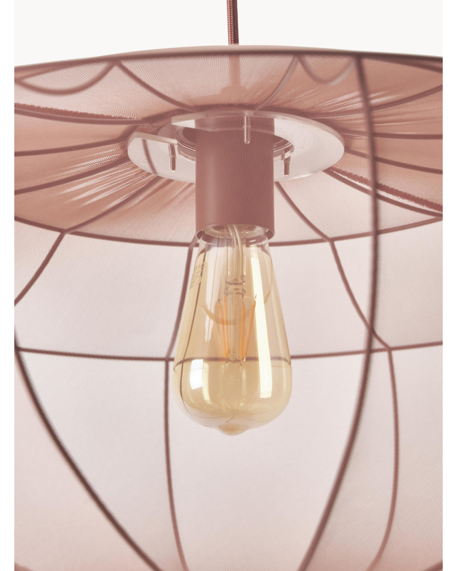 Пудрово-розовый подвесной светильник Бьорн Louvre Home 21008-1DB