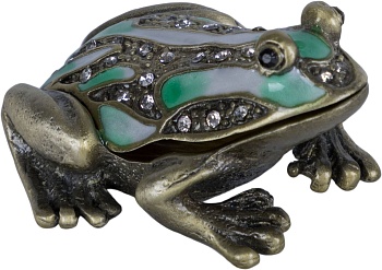 Шкатулка для драгоценностей со стразами Лягушка Glasar 39-089