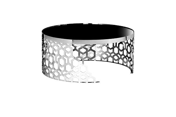 Стол журнальный круглый серебряный Garda Decor 13RXCT8012-SILVER