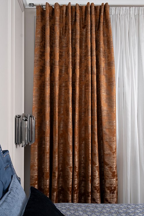 Портьера BROMLEY 275х260см оранжевая Garda Decor 121GD-00006