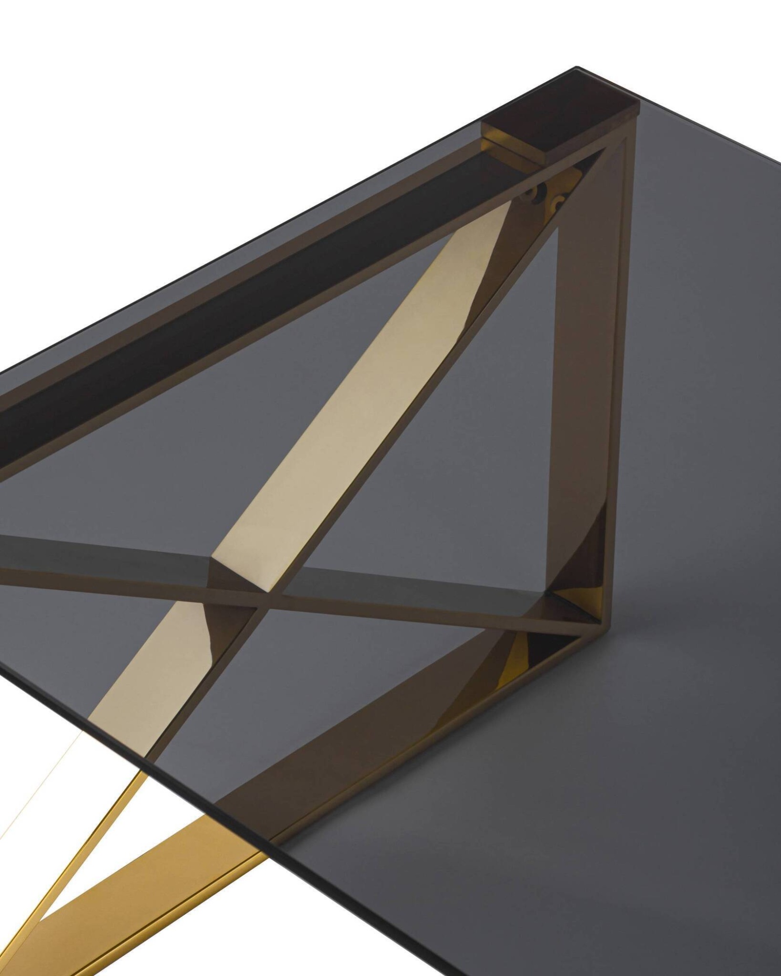 Журнальный стол 120*60 КРОСС золото стекло smoke Stool Group