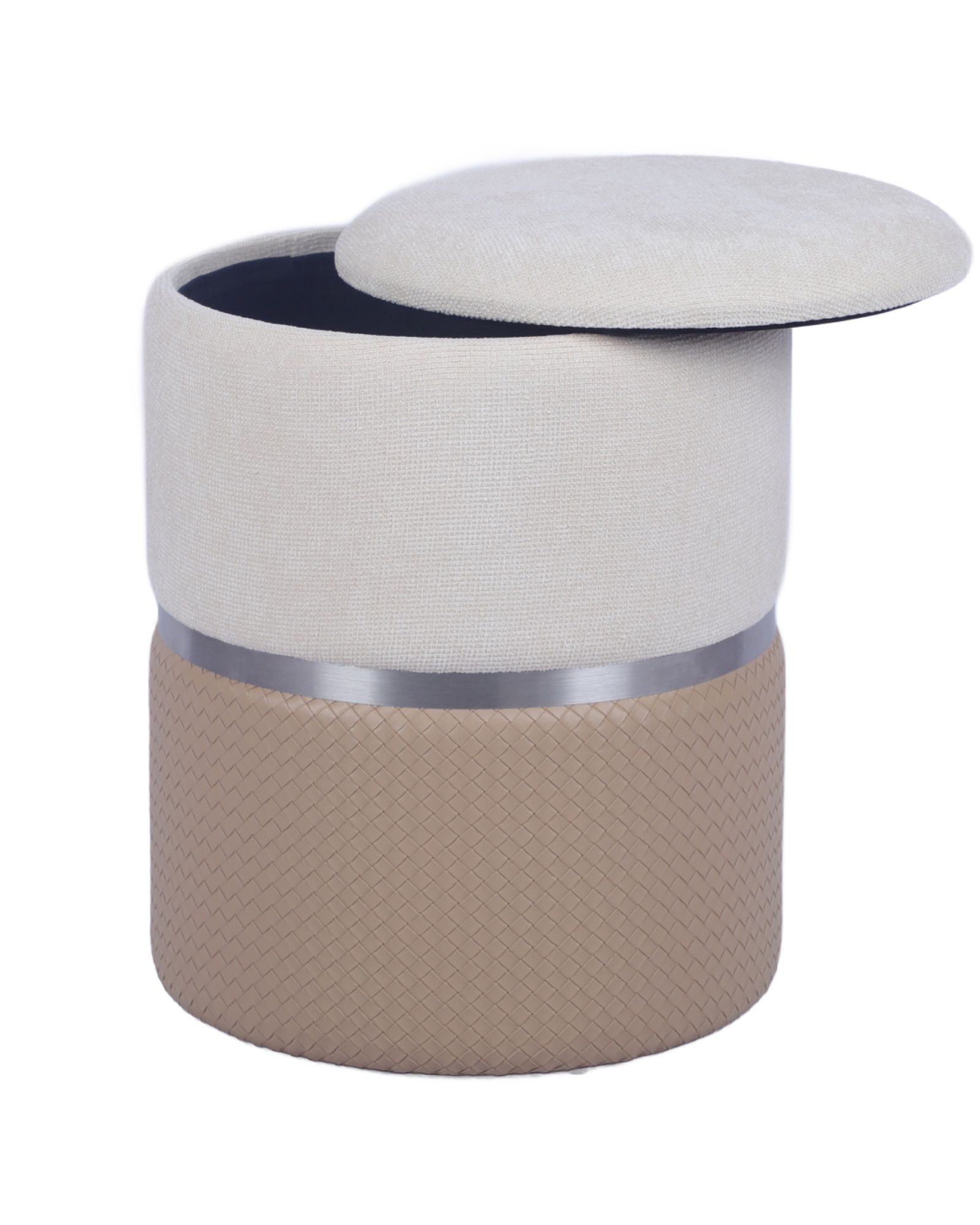 Пуф Кэрри с ящиком серебро шенилл бежевый Stool Group