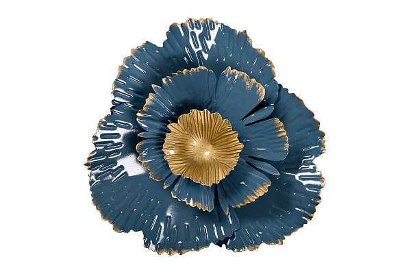 Декор настенный "Цветок" золотисто-голубой Garda Decor 37SM-0848
