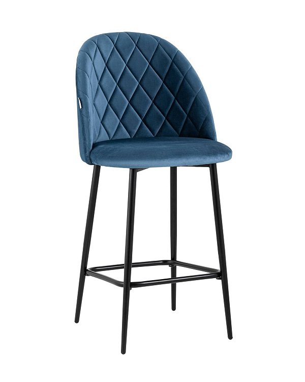 Стул полубарный Марсель велюр пыльно-синий Stool Group