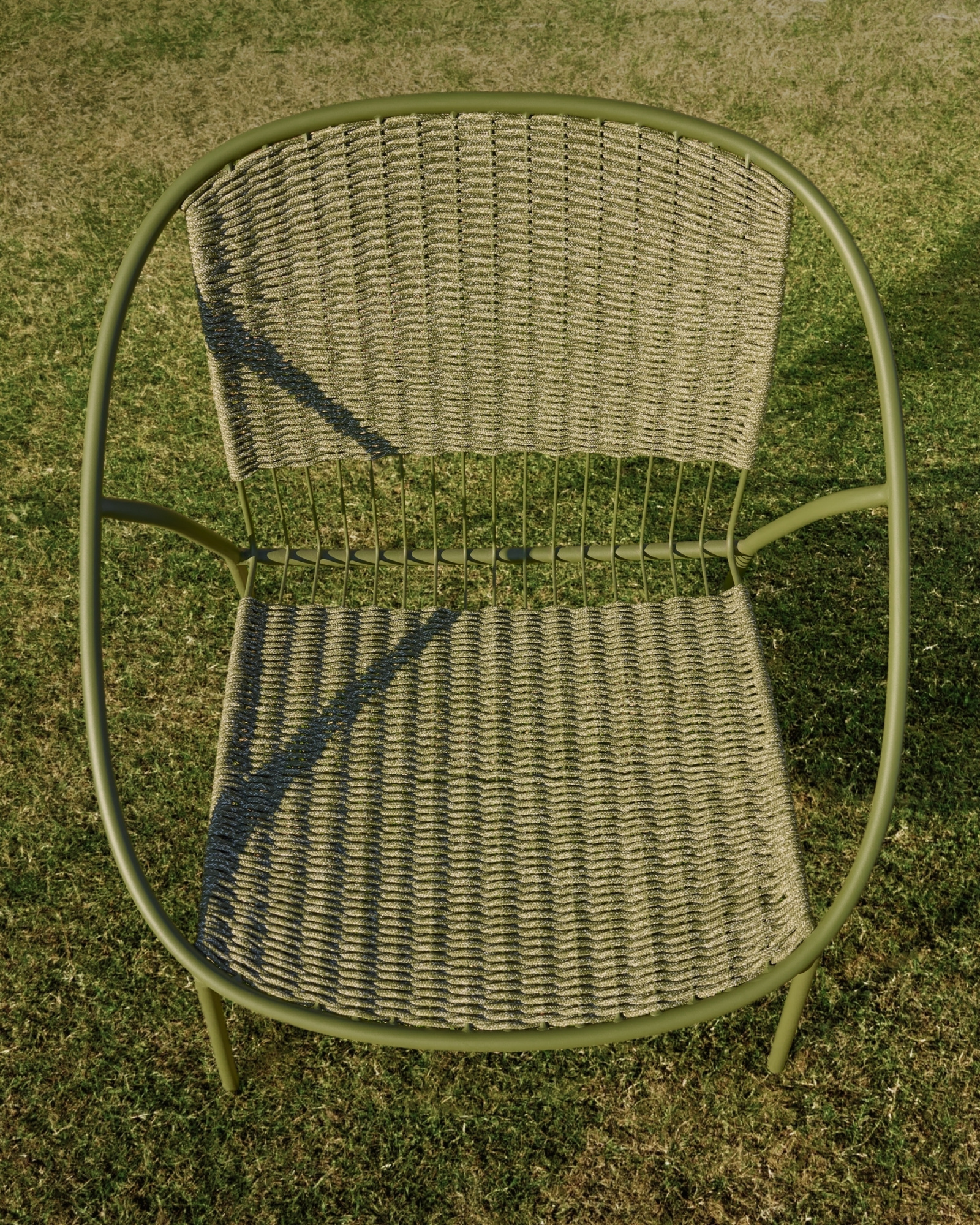 Уличное кресло Atrani из оцинкованной стали и зеленой веревки La Forma 482193