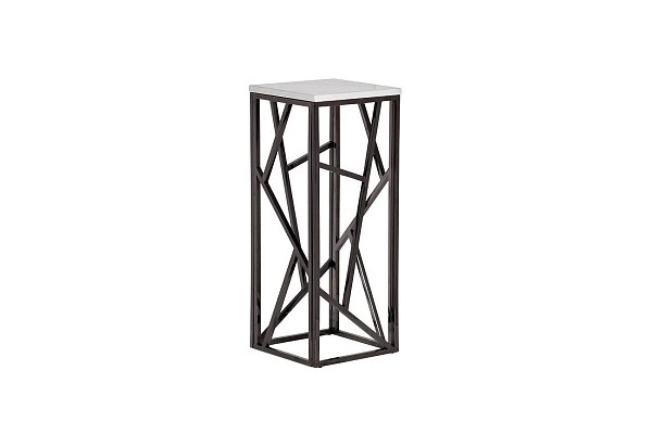 Столик журнальный высокий из мрамора Garda Decor 47ED-FS015BLSM