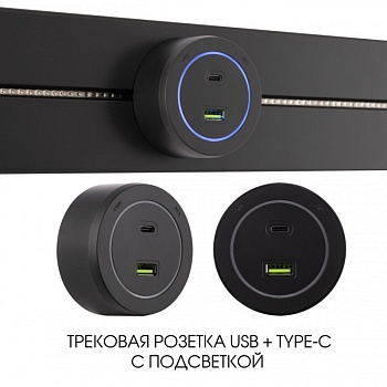 Трековая система розеток Arte Milano 399731TS/USB-Type-C Black