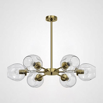 Люстра на штанге MARINE B 6 Gold/Transparent by ImperiumLoft