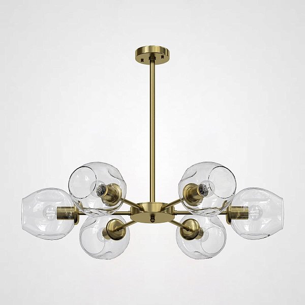Люстра на штанге MARINE B 6 Gold/Transparent by ImperiumLoft