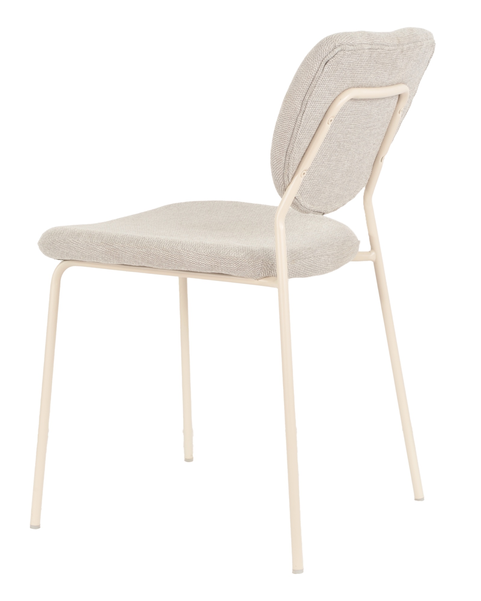 Стул обеденный Gigi шенилл серый белые ножки Stool Group