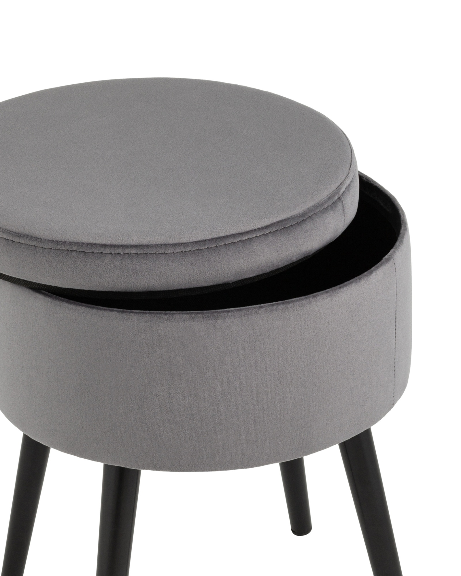 Пуф Клайс с ящиком велюр серый Stool Group