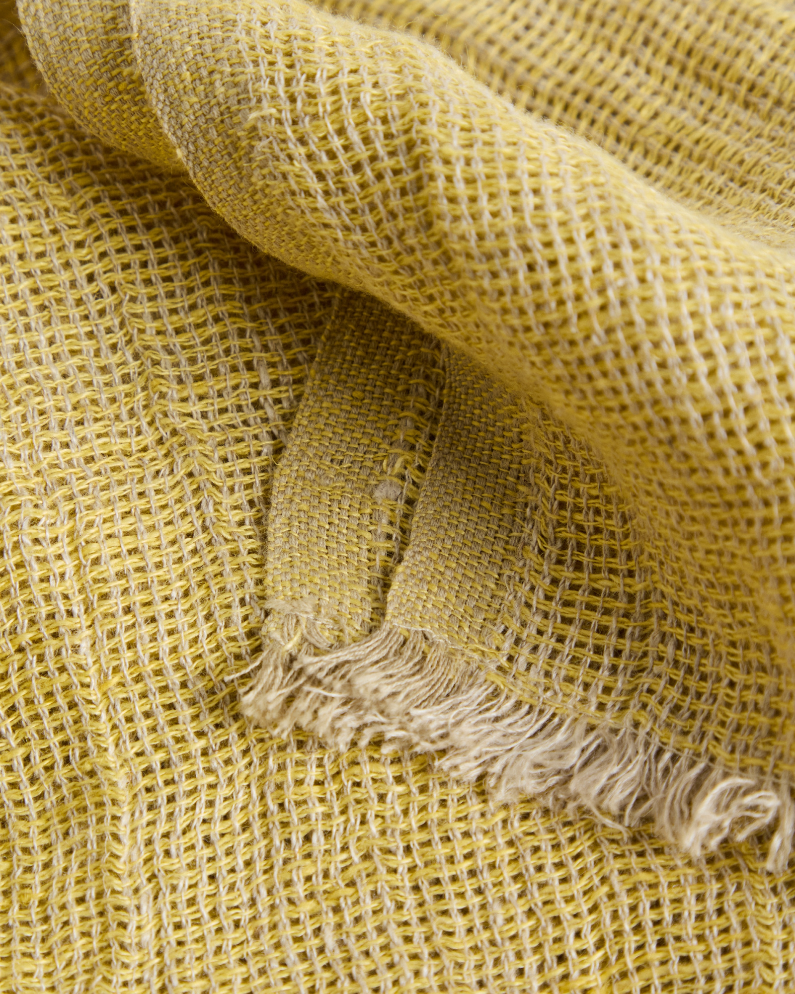 Плед Aderin желтый льняной 130 x 170 см La Forma 481317