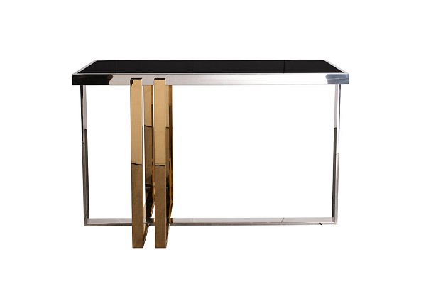 Консоль черное стекло/хром/золото Garda Decor 47ED-20900