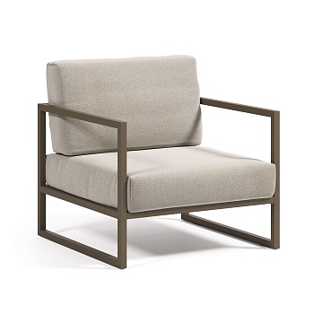 Comova Уличное кресло из алюминия светло-серое с зеленым алюминиевым каркасом La Forma (ex Julia Grup)