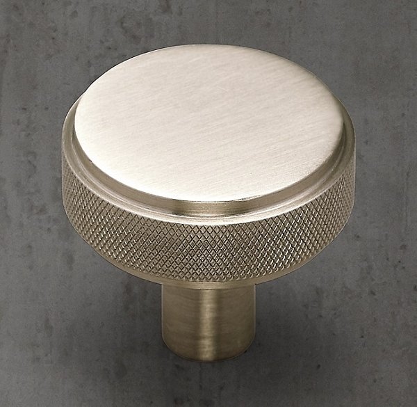 Ручка-кнопка Restoration Hardware Lambeth Knurled d.3.2 Satin Nickel