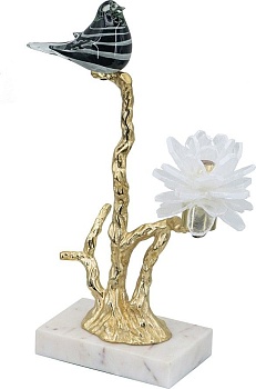 Декор с подсвечником Птичка на ветке Glasar 77749-DS