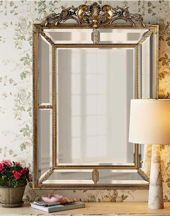 Зеркало в золотой раме Ланкастер Louvre Home LHDWM201ZYH-AG