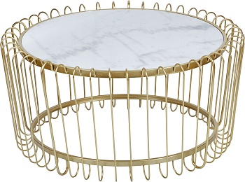 Столик кофейный с белым мрамором Glasar 54-274