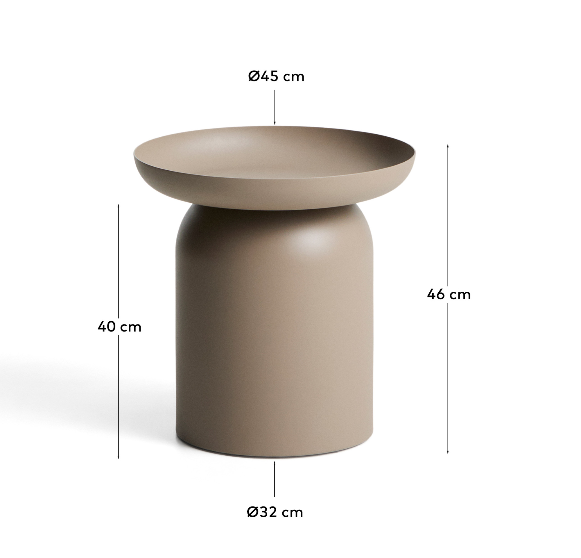 Уличный столик Arcola из алюминия таупе, диаметр 45 см La Forma 482179