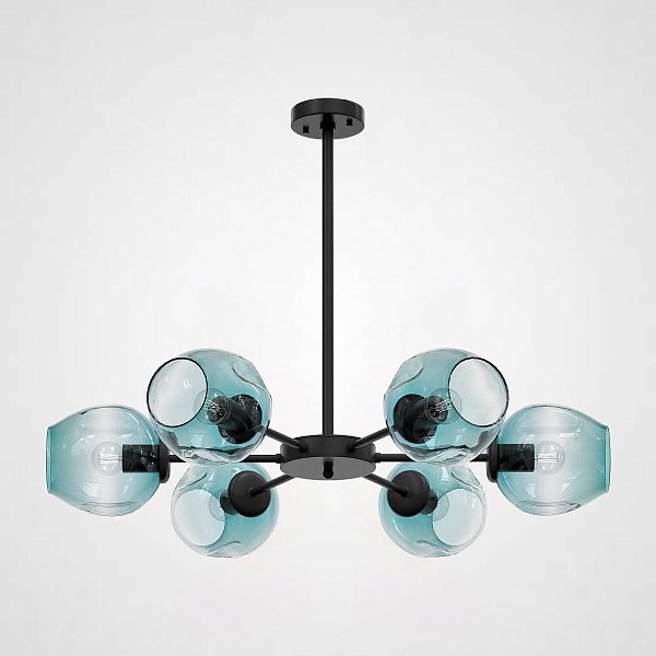 Люстра на штанге MARINE B 6 Black/Blue by ImperiumLoft