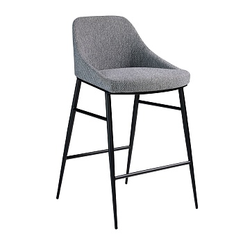 Барный стул A189/4103 с тканевой обивкой и стальной конструкцией Angel Cerda