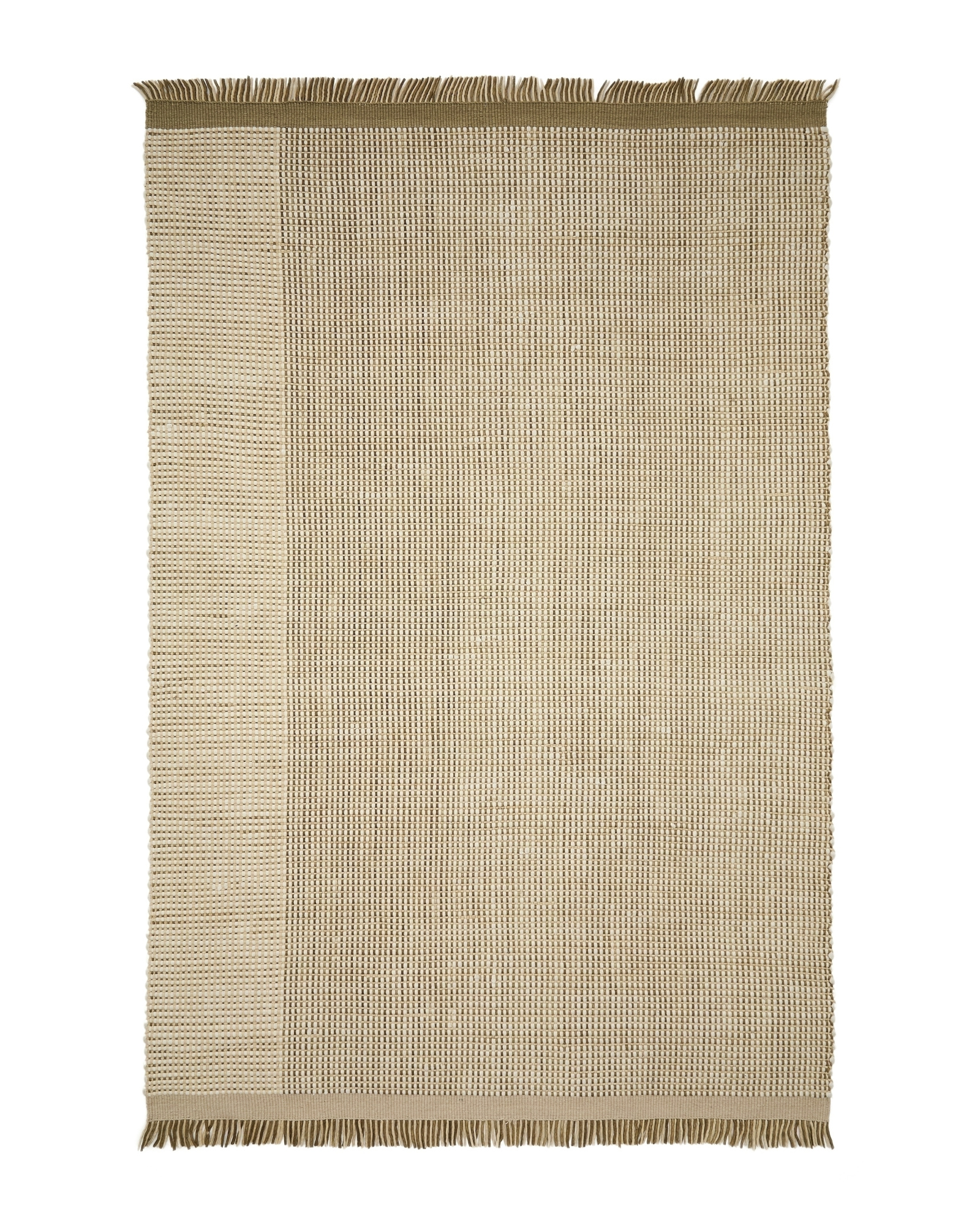 Ковер из шерсти Blart бежевого цвета с контрастной полосой по бокам 160 x 230 см La Forma 254163