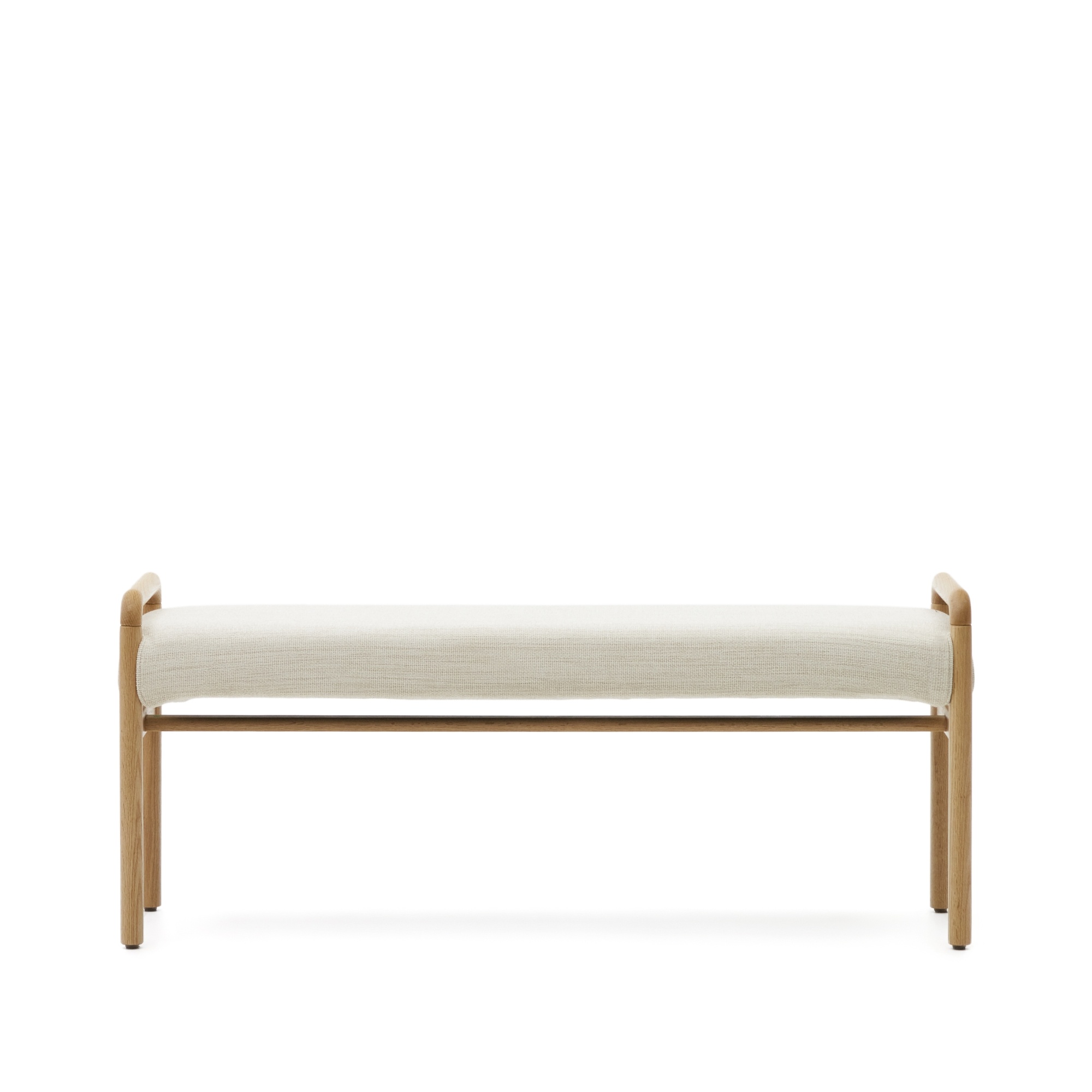 Скамейка Macaret со съемным чехлом из массива дуба с натуральной отделкой 120 см La Forma (ex Julia Grup)