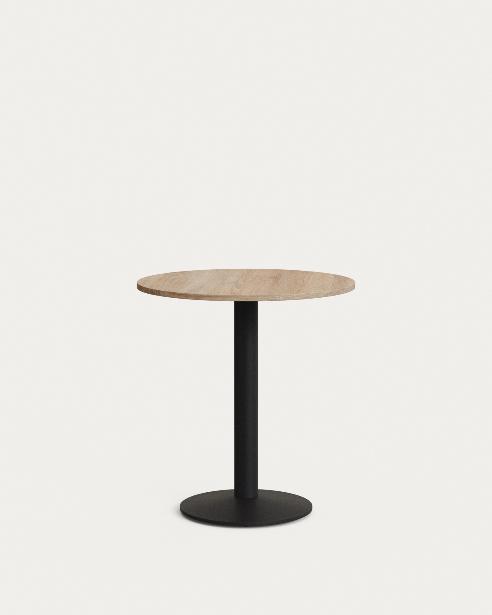 Esilda Круглый стол из меламина с натуральной отделкой и черной металлической ножкой Ø70x70 La Forma (ex Julia Grup)