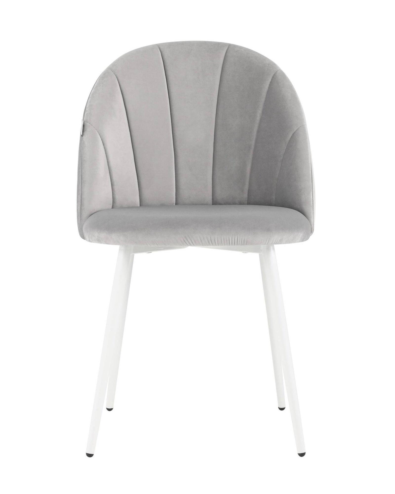 Стул Логан велюр светло-серый белые ножки Stool Group