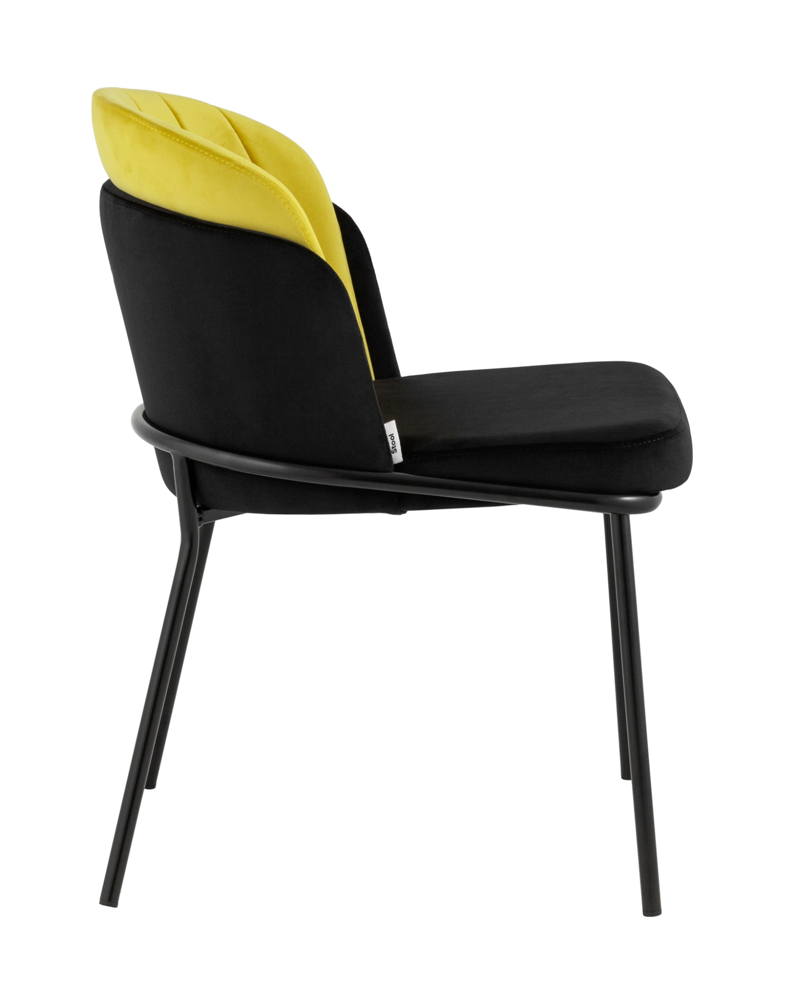Стул Дабл велюр черный с желтой вставкой Stool Group