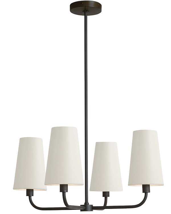 Чёрная люстра Ансель с белыми абажурами Louvre Home LHLCH260124XNP