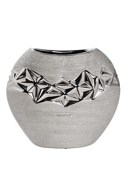 Ваза керамическая серебряная Garda Decor 18H2816L-19