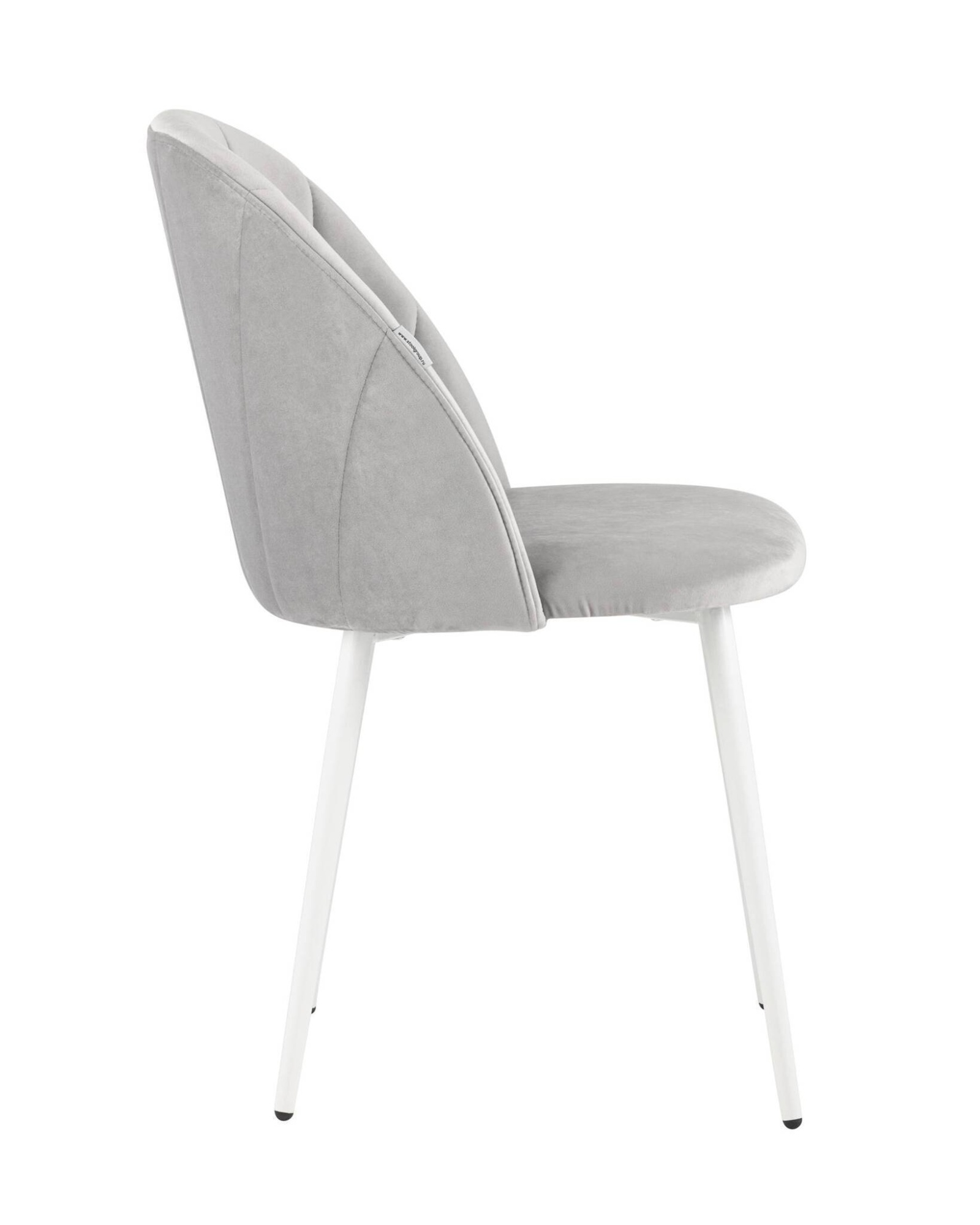 Стул Логан велюр светло-серый белые ножки Stool Group