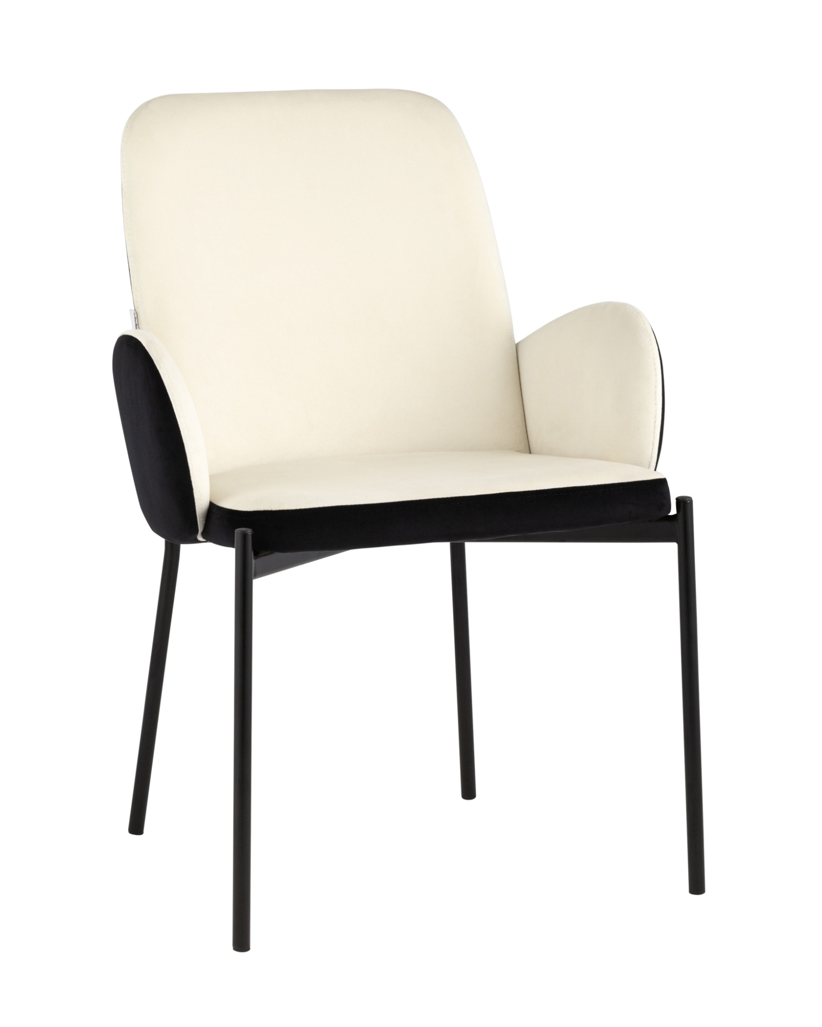 Стул Дивора велюр молочный с черной спинкой Stool Group