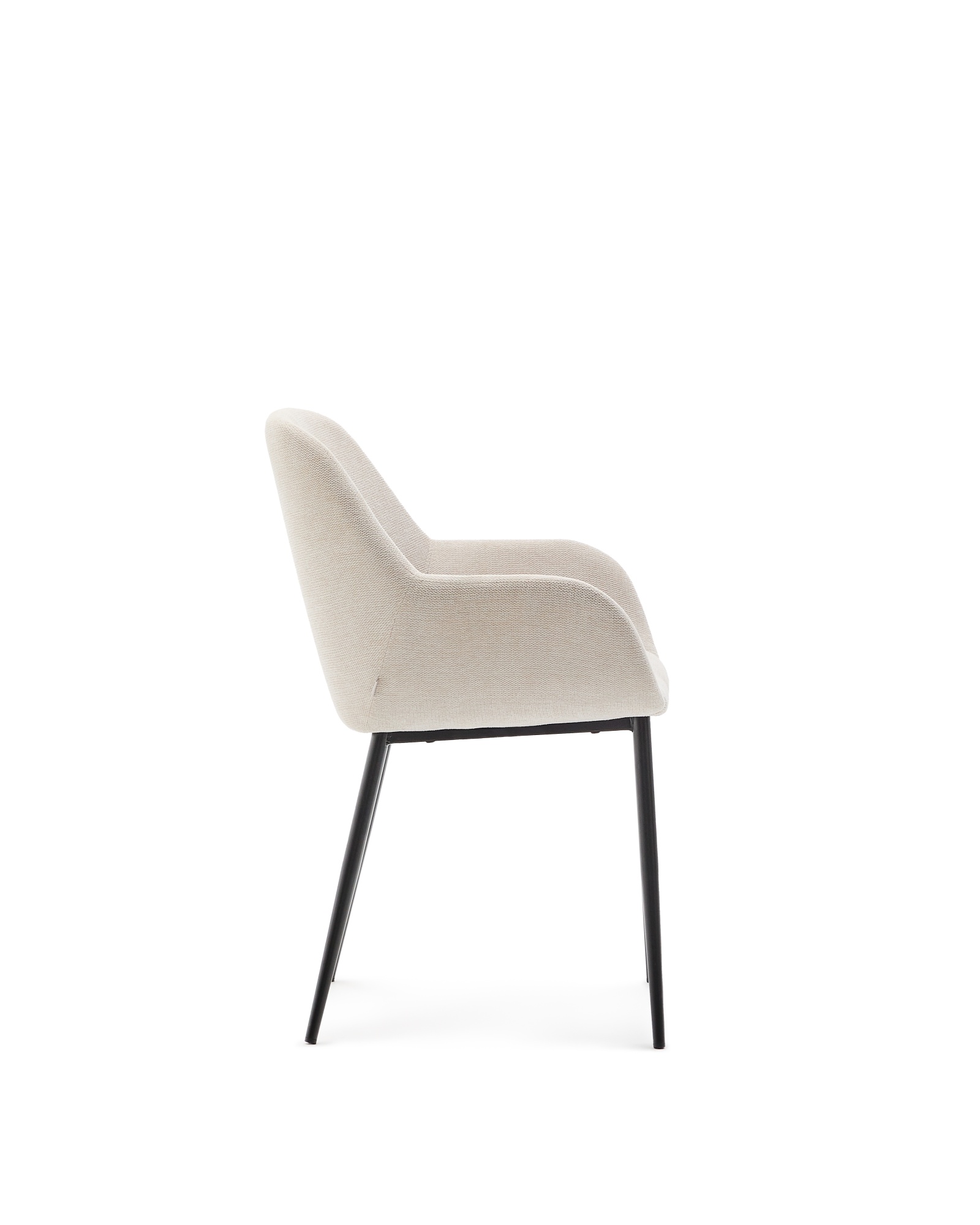 Стул Konna бежевого цвета с черными стальными ножками La Forma (ex Julia Grup)