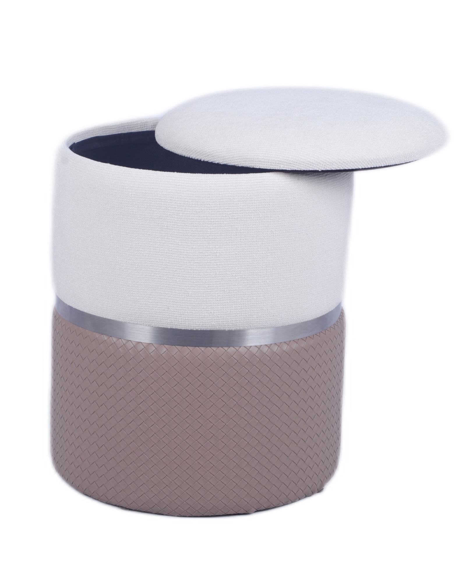 Пуф Кэрри с ящиком серебро шенилл светло-коричневый Stool Group