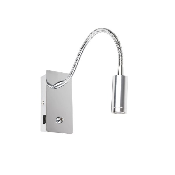 JULIET USB C Chrome настенная лампа с ридером LED 3W 3000K Faro