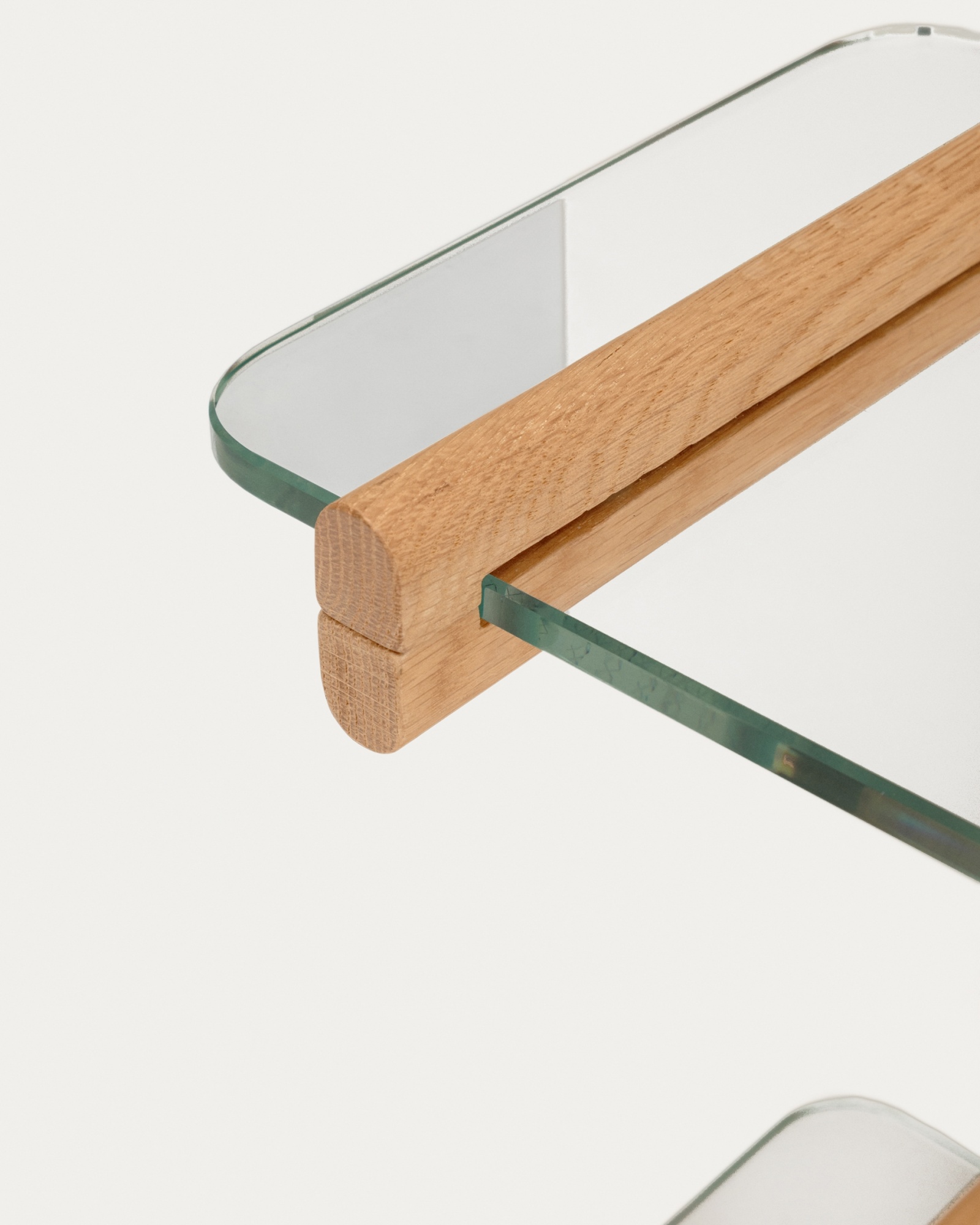 Модульная полка Sitra 1 стеклянная полка и каркас из массива дуба 110 см La Forma (ex Julia Grup)