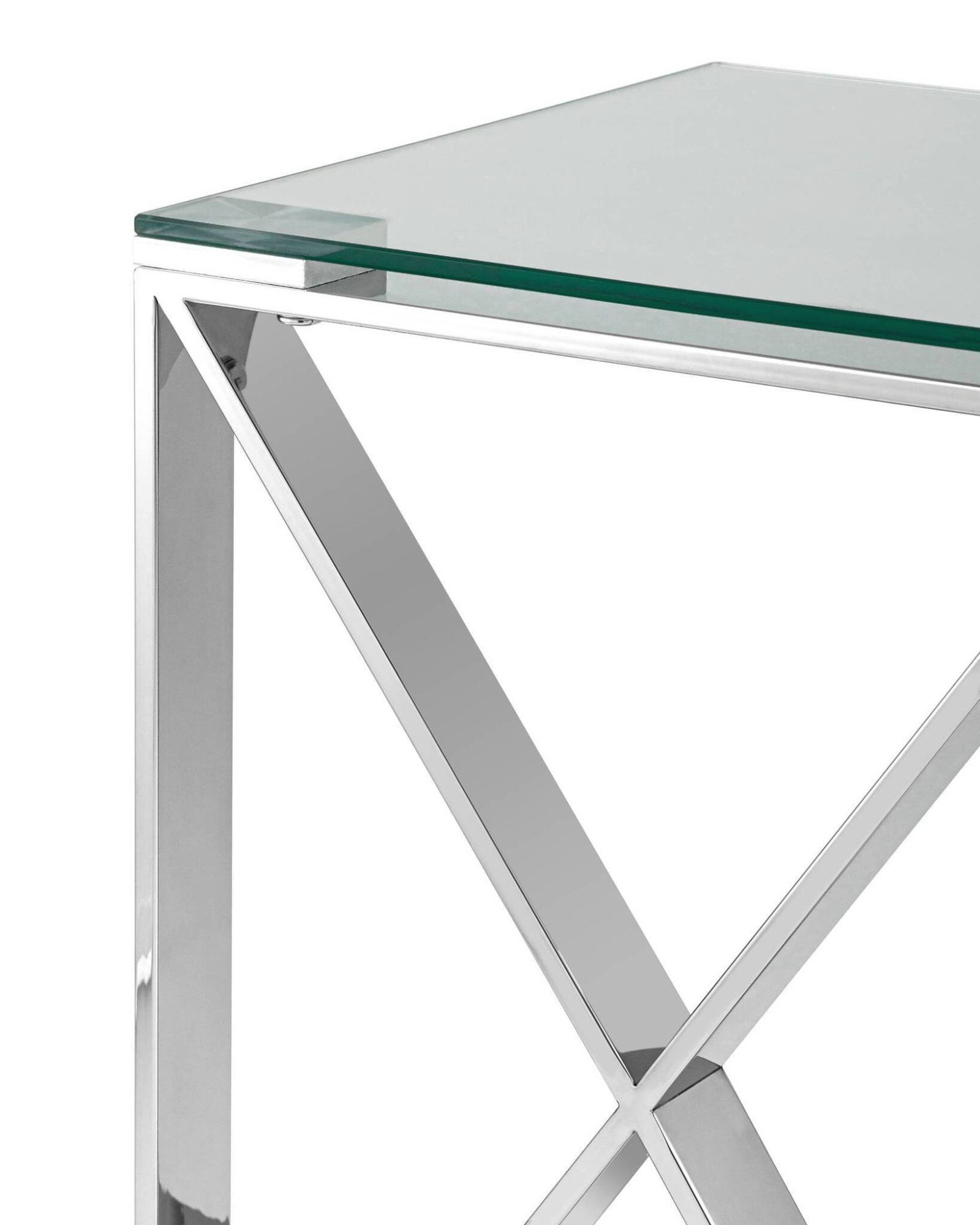 Журнальный стол 40*40 КРОСС серебро Stool Group