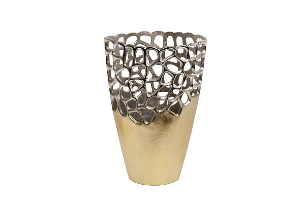 Ваза металлическая "Соты" золото/хром Garda Decor 71PN-2191