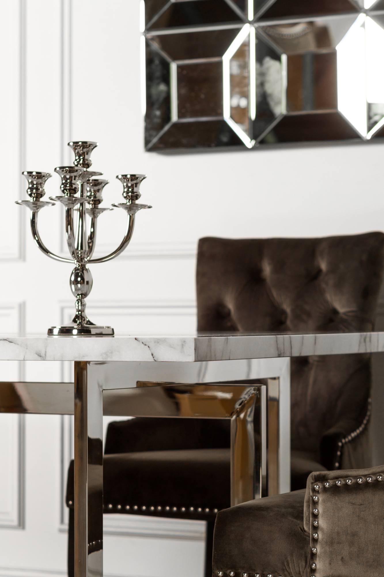 Канделябр серебристый пятирожковый Garda Decor 2K3115033