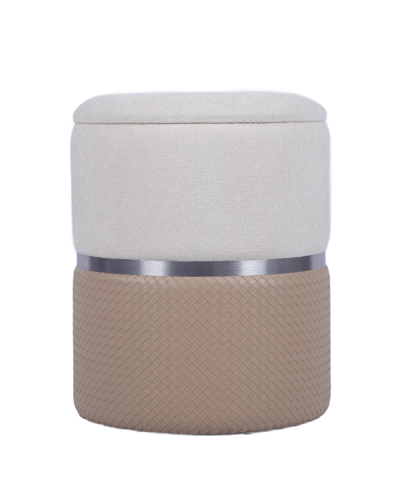 Пуф Кэрри с ящиком серебро шенилл бежевый Stool Group