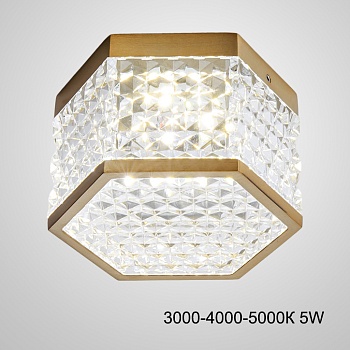 Накладной светодиодный светильник PARTY Brass Трехцветный свет 5W by ImperiumLoft